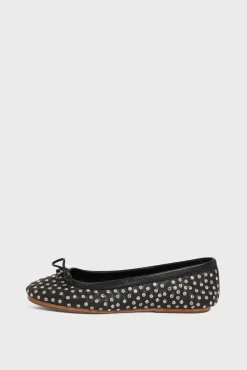 Ballerines En Cuir Noir Strass Noir - Mia<Gerard Darel Outlet