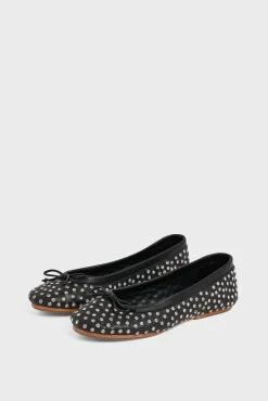 Ballerines En Cuir Noir Strass Noir - Mia<Gerard Darel Outlet