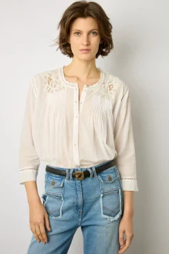 Blouse Brodee Blanc - Aaya<Gerard Darel Hot