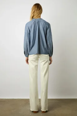 Blouse Chambray A Pompons Chambray - Adele<Gerard Darel New