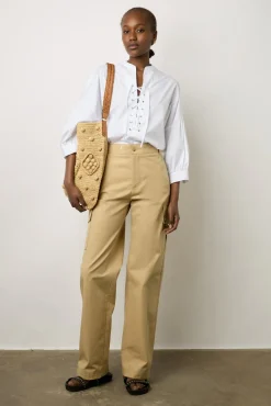 Blouse En Coton A Lacet Blanc - Alania<Gerard Darel Fashion