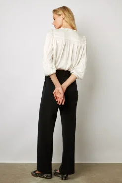 Blouse En Satin A Volants Blanc - Alexia<Gerard Darel Discount