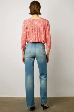 Blouse Fluide A Fleurs Corail - Antelona<Gerard Darel Discount