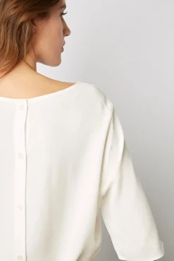 Blouse Fluide Dos Boutonne Ecru - Alyah<Gerard Darel Hot