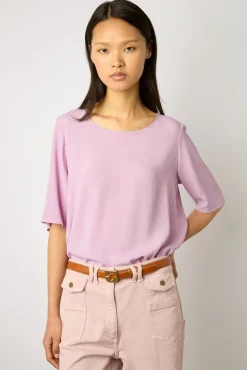 Blouse Fluide Dos Boutonne Parme - Alyah<Gerard Darel Discount