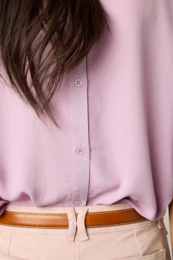Blouse Fluide Dos Boutonne Parme - Alyah<Gerard Darel Discount