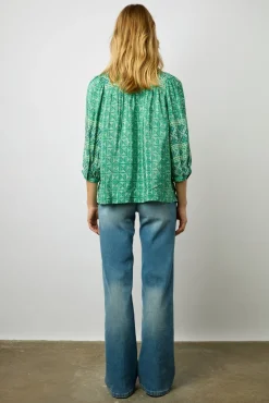 Blouse Fluide Imprimee Emeraude - Arlen<Gerard Darel Clearance