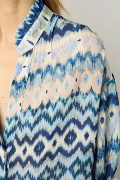 Blouse Fluide Imprimee Indigo - Aniella<Gerard Darel Fashion