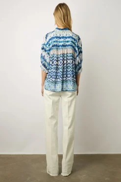 Blouse Fluide Imprimee Indigo - Aniella<Gerard Darel Fashion