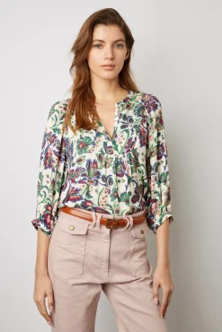 Blouse Imprimee Jacquard Ecru - Abell<Gerard Darel Hot