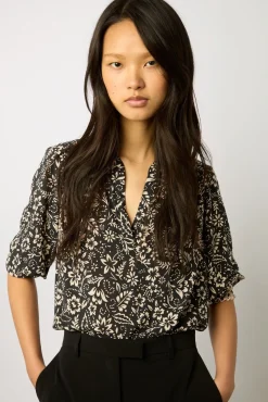 Blouse Imprime Floral Noir - Allyn<Gerard Darel Sale