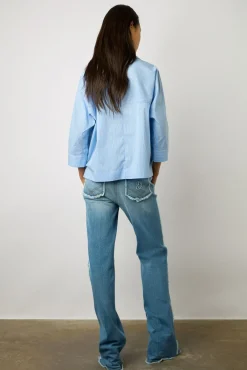 Blouse Rayee A Col Chemise Nuage - Anelia<Gerard Darel Sale