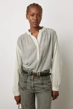 Blouse Rayee En Coton Ecru - Ambre<Gerard Darel Online