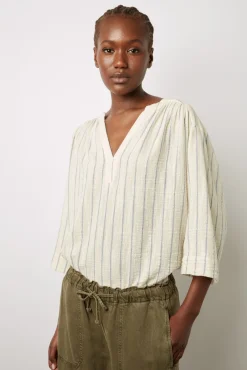 Blouse Rayee En Coton Ecru - Annalisa<Gerard Darel Outlet