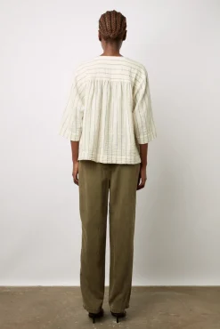 Blouse Rayee En Coton Ecru - Annalisa<Gerard Darel Outlet