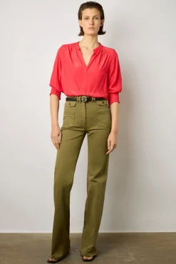 Blouse Satinee Froncee Corail - Angela<Gerard Darel Best
