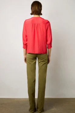 Blouse Satinee Froncee Corail - Angela<Gerard Darel Best