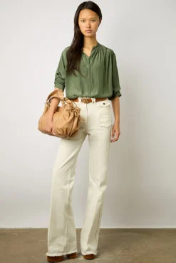Blouse Unie Satinee Kaki - Alice<Gerard Darel Hot
