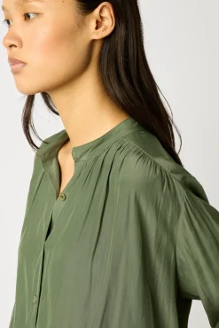 Blouse Unie Satinee Kaki - Alice<Gerard Darel Hot