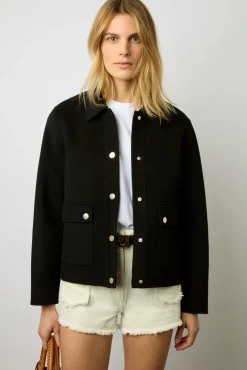 Blouson En Laine Double-Face Noir - Nattie<Gerard Darel Outlet