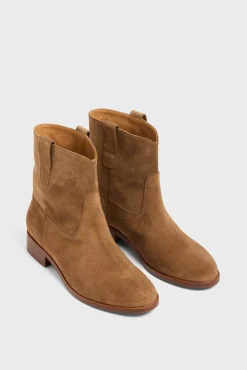 Boots En Cuir Velours - Elie<Gerard Darel Clearance