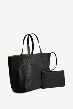Cabas En Cuir Graine Noir/Or - Simple 2<Gerard Darel Online