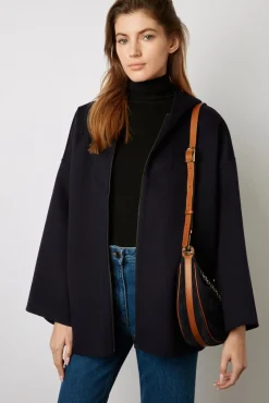 Cape En Laine Double Face Marine - Nesrynn<Gerard Darel Sale