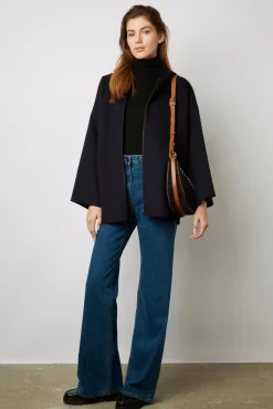 Cape En Laine Double Face Marine - Nesrynn<Gerard Darel Sale