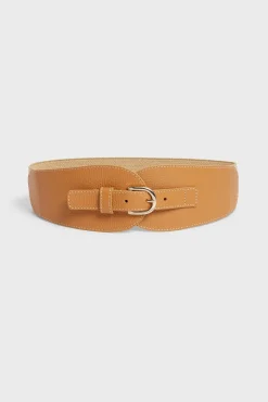 Ceinture Corset En Cuir Femme Camel Olympe<Gerard Darel Sale