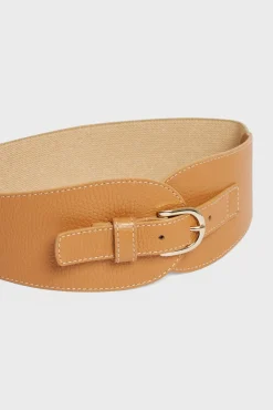 Ceinture Corset En Cuir Femme Camel Olympe<Gerard Darel Sale