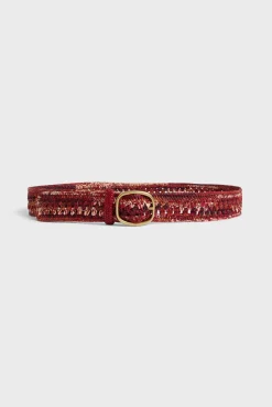 Ceinture En Raphia Chine Bordeaux - Paloma<Gerard Darel Clearance