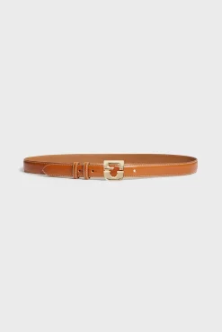 Ceinture Signature En Cuir Camel - Lelauren<Gerard Darel Sale