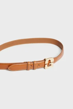 Ceinture Signature En Cuir Camel - Lelauren<Gerard Darel Sale