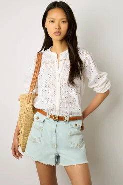 Chemise A Broderies Blanc - Ayate<Gerard Darel Discount