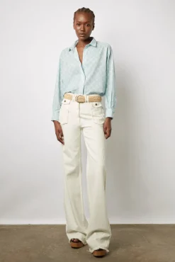 Chemise A Monogramme Bleu Ciel - Clyde<Gerard Darel Clearance