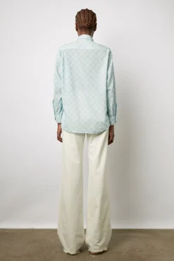 Chemise A Monogramme Bleu Ciel - Clyde<Gerard Darel Clearance