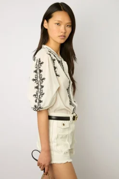 Chemise Brodee En Coton Noir - Narin<Gerard Darel Fashion