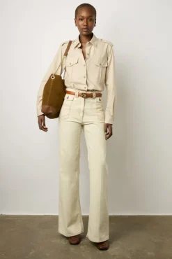 Chemise Militaire En Coton Sable - Acacia<Gerard Darel Discount