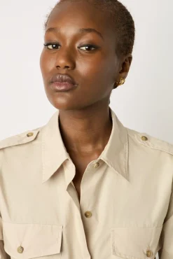 Chemise Militaire En Coton Sable - Acacia<Gerard Darel Discount