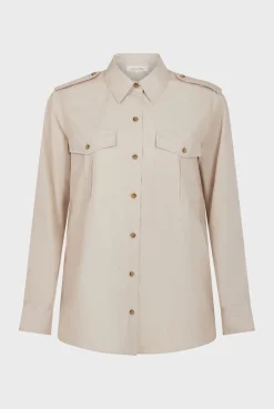 Chemise Militaire En Coton Sable - Acacia<Gerard Darel Discount