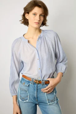 Chemise Mix De Rayures Naturel - Aliana<Gerard Darel Clearance