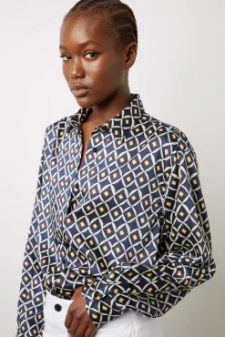 Chemise Satinee Imprimee Encre - Anae<Gerard Darel Discount