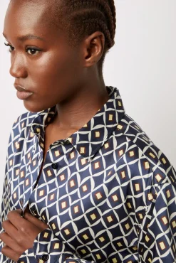 Chemise Satinee Imprimee Encre - Anae<Gerard Darel Discount