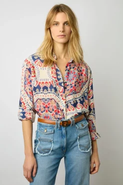 Chemise Satinee Imprimee Naturel - Alyssa<Gerard Darel Best
