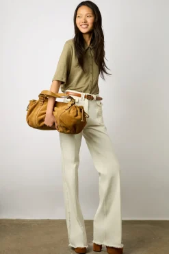 Chemisette En Lin Vert Kaki - Mylene<Gerard Darel Sale