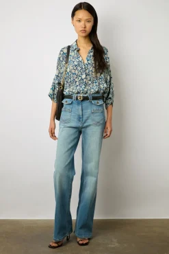 Chemisette Fluide A Imprime Indigo - Ashe<Gerard Darel Discount