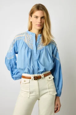 Chemise Voile De Coton Bleu Ocean - Ainara<Gerard Darel Best