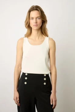 Debardeur En Microfibre Blanc - Lara<Gerard Darel Clearance