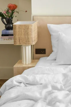 Drap Housse En Lin Lave - Blanc<Gerard Darel Best