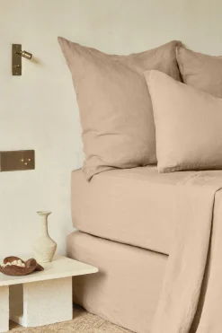 Drap Housse En Lin Lave - Brun Clair<Gerard Darel Hot
